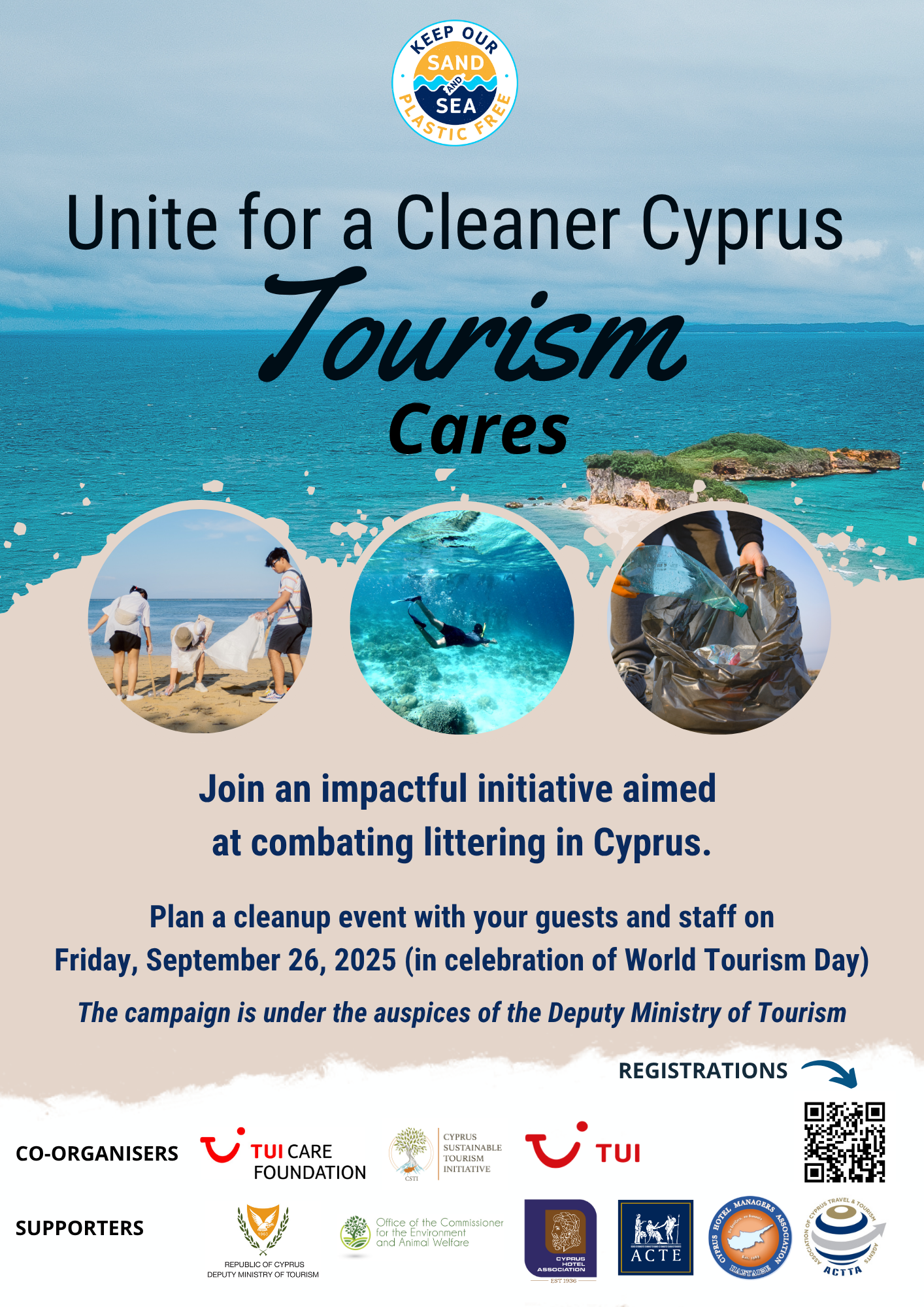 Tourism Cares Unite for a Cleaner Cyprus 2025 Sand Sea Plastic Free
